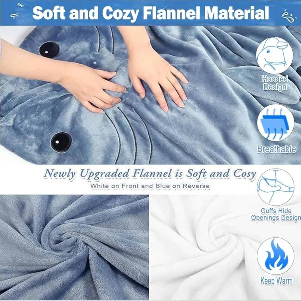 Nwot Shark Blanket Onsie - Picture 3 of 5